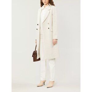 TED BAKER London checked double-breasted woven coat, Size 6 NWOT